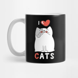 I Love Cats Big Red Heart Kitty Lover Mug